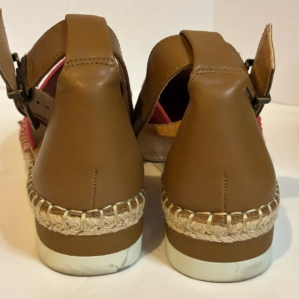 Crown Vintage Bonire wedge red and Tan Espadrilles sandals - Picture 4 of 8